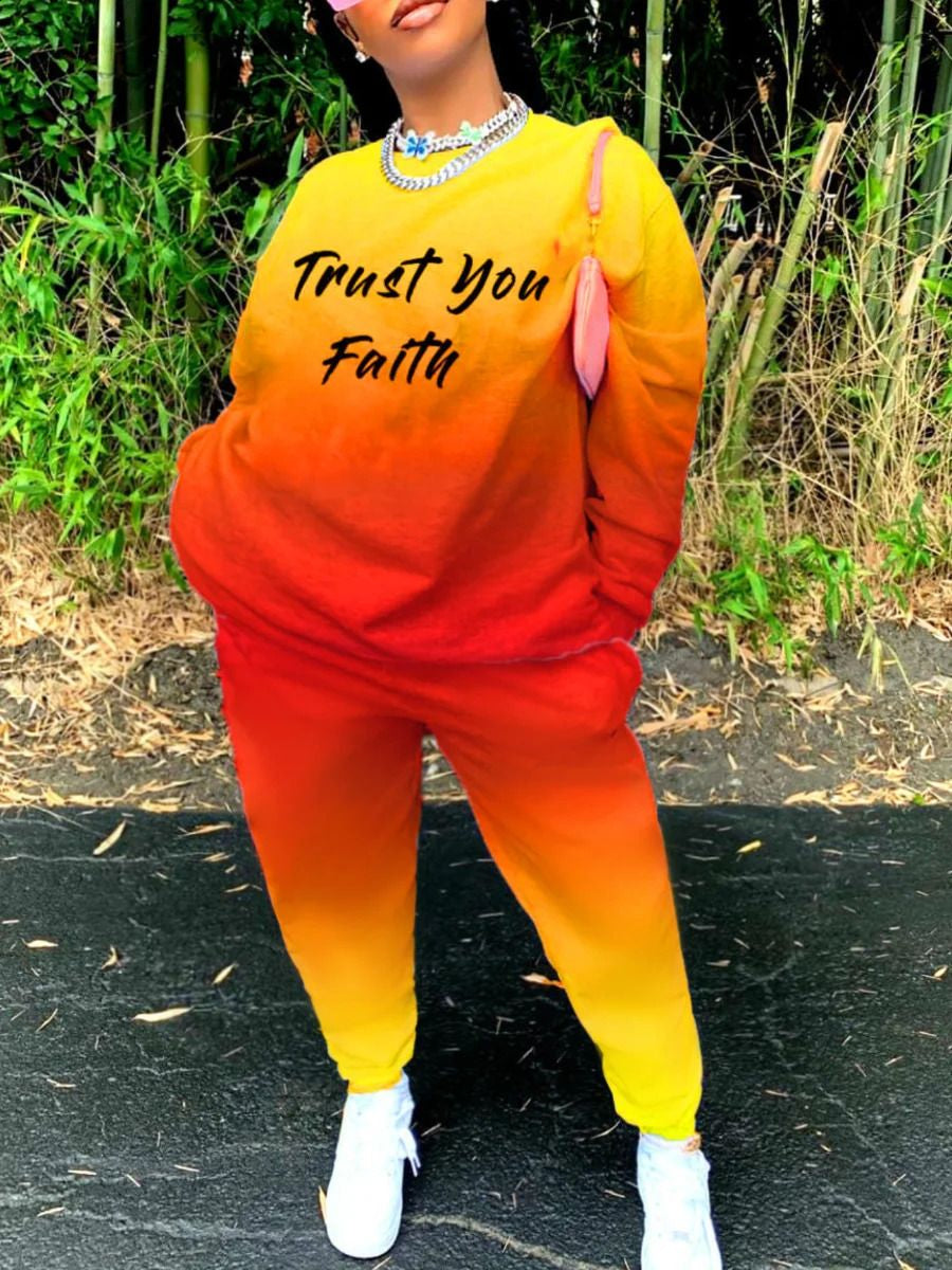 LW plus Size Woman Tracksuit Two Piece Set Letter Print Pants Set Pullovers Sweatshirts Female Jogging Woman Clothing Sports Sui 240810