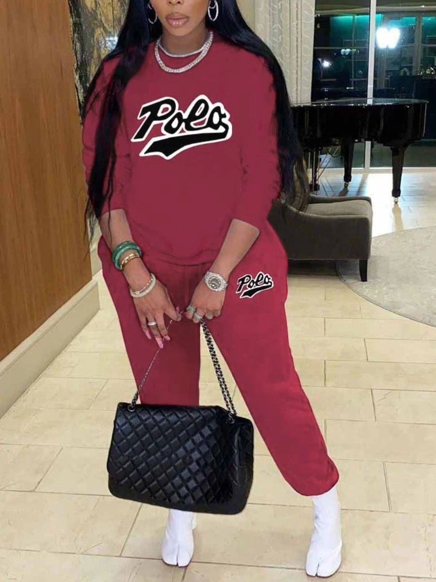 LW plus Size Woman Tracksuit Two Piece Set Letter Print Pants Set Pullovers Sweatshirts Female Jogging Woman Clothing Sports Sui 240810