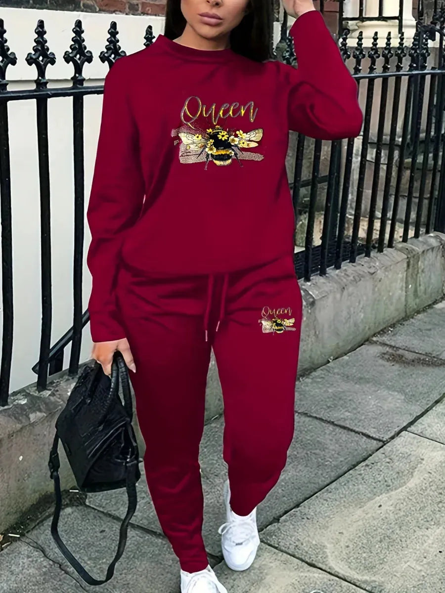 LW plus Size Woman Tracksuit Two Piece Set Letter Print Pants Set Pullovers Sweatshirts Female Jogging Woman Clothing Sports Sui 240810