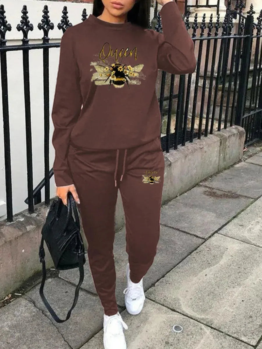 LW plus Size Woman Tracksuit Two Piece Set Letter Print Pants Set Pullovers Sweatshirts Female Jogging Woman Clothing Sports Sui 240810