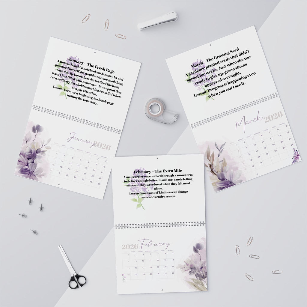 Botanical Floral Quote Wall Calendar | 2026 Wall Calendar
