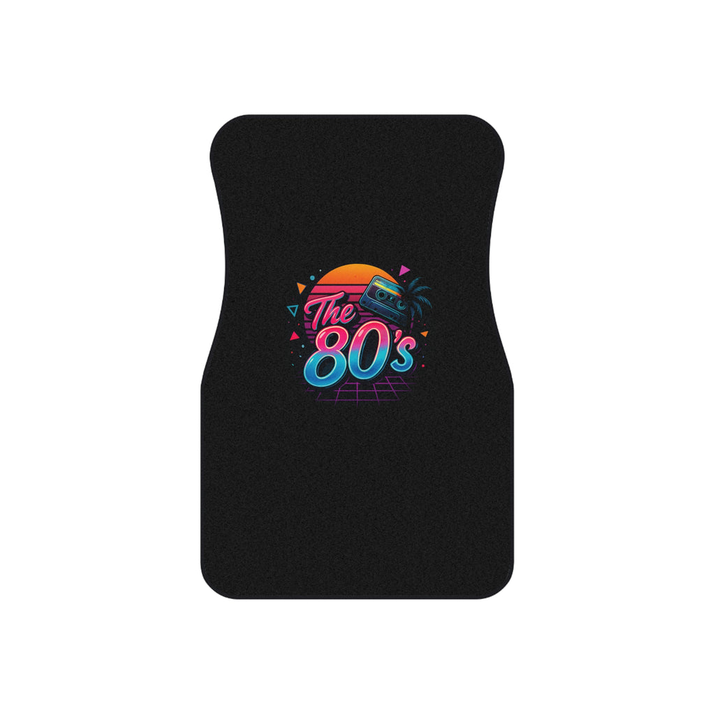 Retro 80s Car Floor Mats (Set of 4) — Neon Sunset 'The 80's' Design