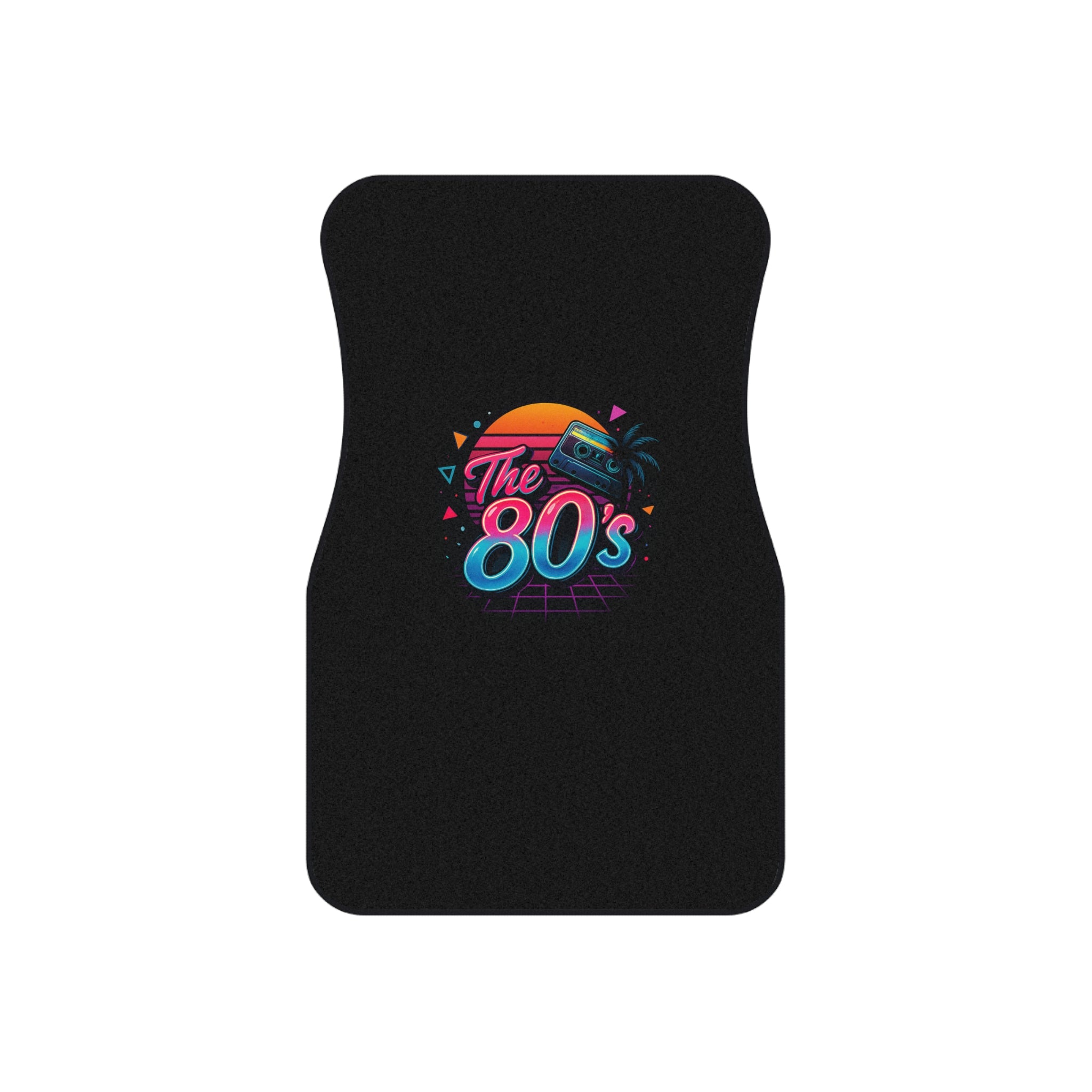 Retro 80s Car Floor Mats (Set of 4) — Neon Sunset 'The 80's' Design