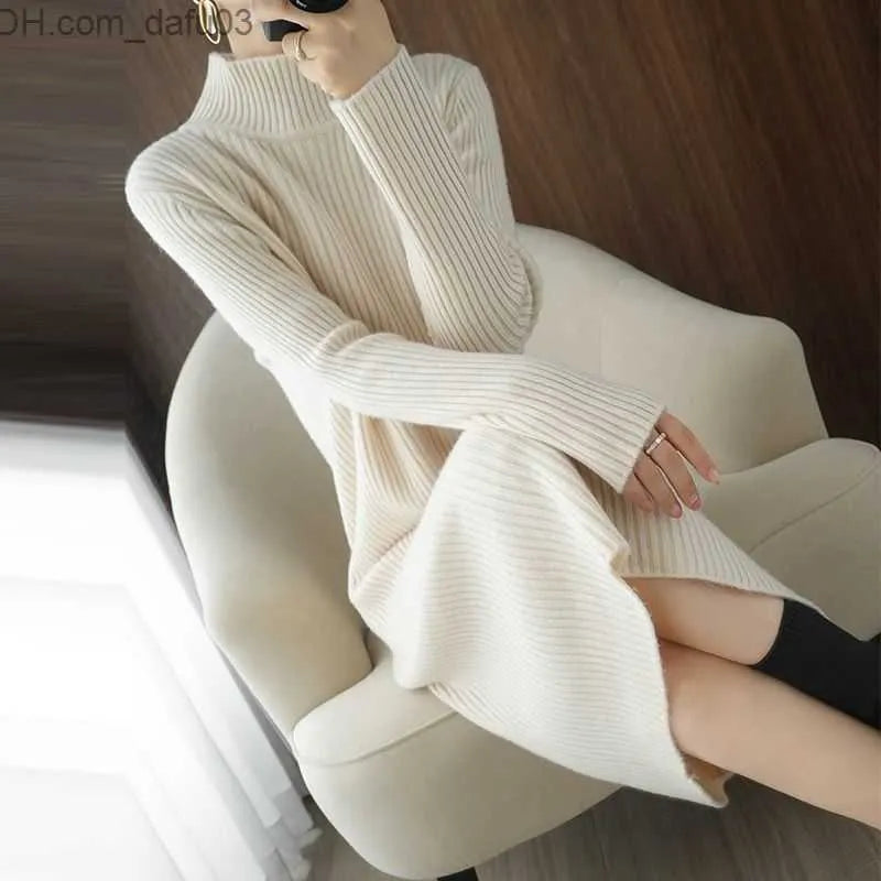 Basic Casual Dresses Casual Dresses Aesthetic Maxi Sweater Dress for Women Winter Loose Woman Robe Long Vintage Knitted Bodycon Korean Z230726
