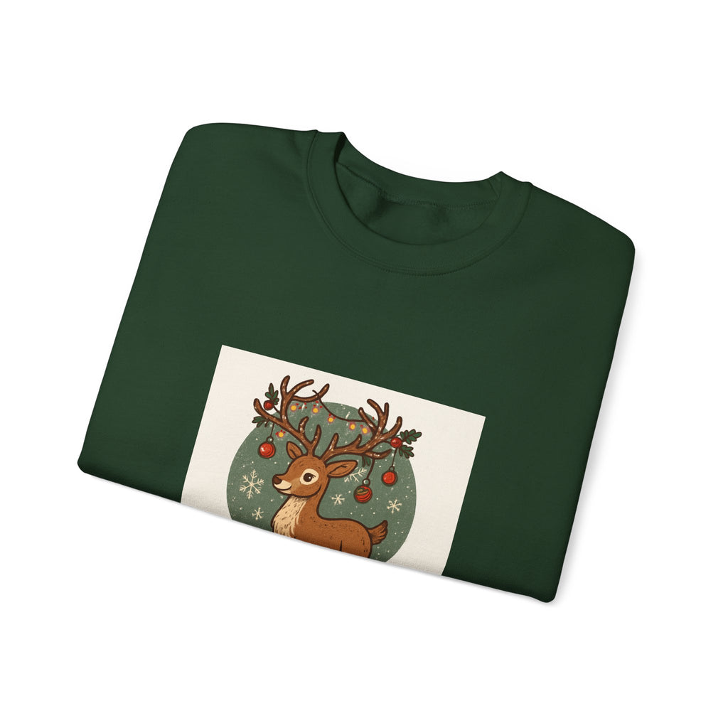 Christmas Reindeer Crewneck Sweatshirt — 'Merry Christmas' Holiday Sweater