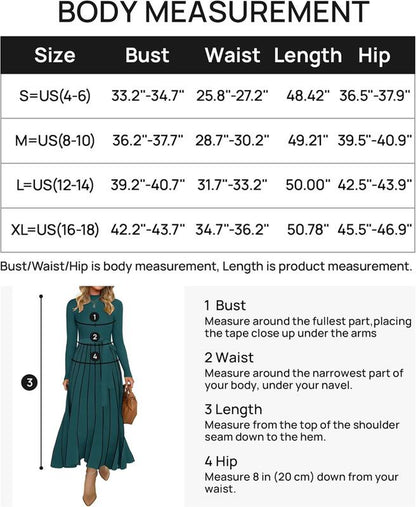 ZESICA Womens 2025 Fall Turtleneck Long Sleeve Sweater Dress Tie Waist Casual Loose Ribbed Knit a Line Midi Dresses Womenswear Check Casual Wear Lady