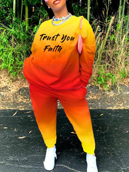LW plus Size Woman Tracksuit Two Piece Set Letter Print Pants Set Pullovers Sweatshirts Female Jogging Woman Clothing Sports Sui 240810
