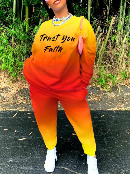 LW plus Size Woman Tracksuit Two Piece Set Letter Print Pants Set Pullovers Sweatshirts Female Jogging Woman Clothing Sports Sui 240810