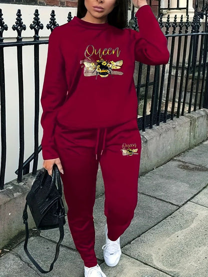 LW plus Size Woman Tracksuit Two Piece Set Letter Print Pants Set Pullovers Sweatshirts Female Jogging Woman Clothing Sports Sui 240810