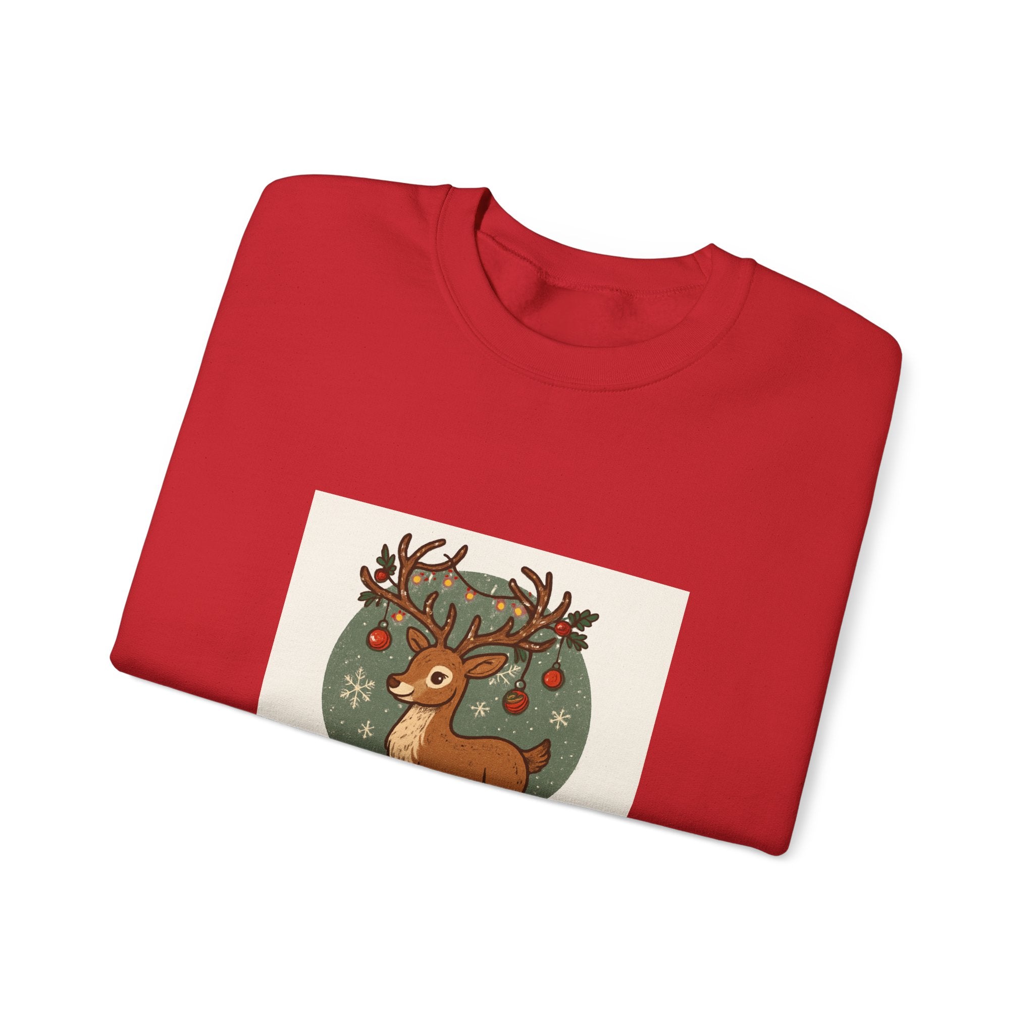 Christmas Reindeer Crewneck Sweatshirt — 'Merry Christmas' Holiday Sweater