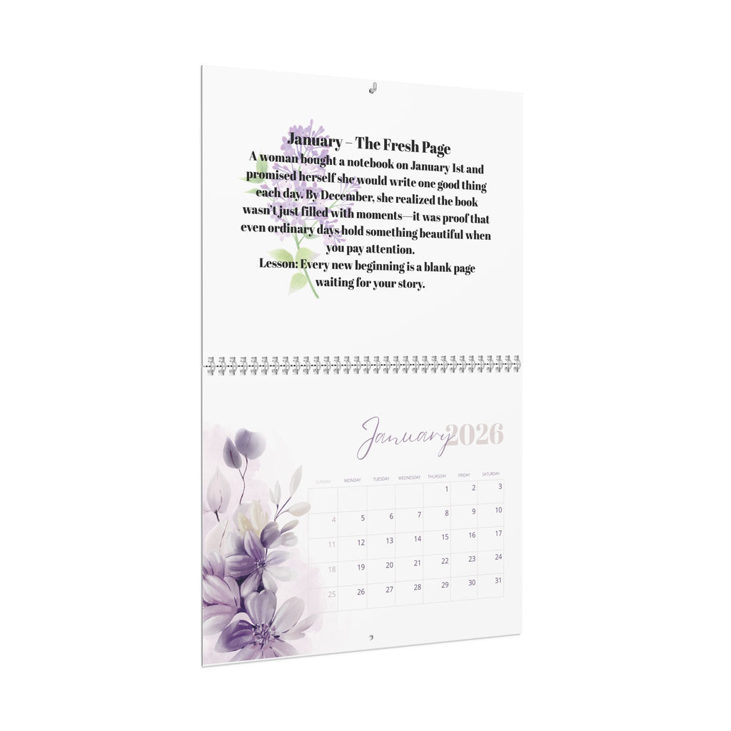 Botanical Floral Quote Wall Calendar | 2026 Wall Calendar