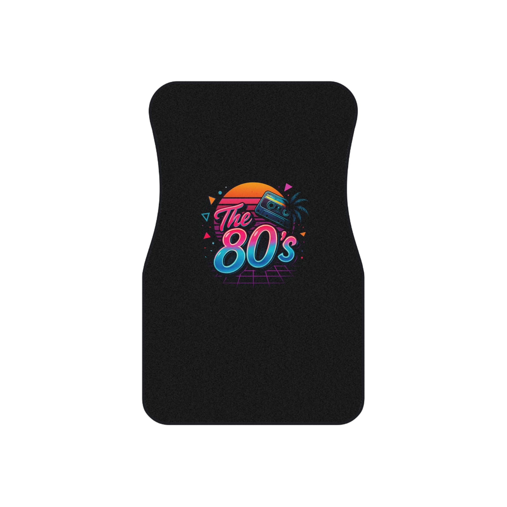 Retro 80s Car Floor Mats (Set of 4) — Neon Sunset 'The 80's' Design