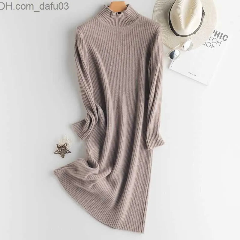 Basic Casual Dresses Casual Dresses Aesthetic Maxi Sweater Dress for Women Winter Loose Woman Robe Long Vintage Knitted Bodycon Korean Z230726